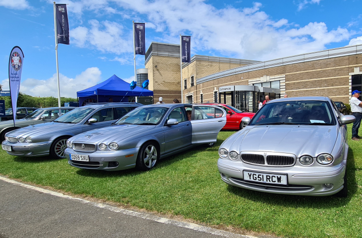 On the 'apron' at the British Motor Museum for the 20th Anniversary of the Jaguar X-Type On the 'apron' at the British Motor Museum for the 20th Anniversary of the Jaguar X-Type